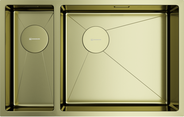 Кухонная мойка Omoikiri Taki 69-2-U/IF-R Side 4993184 светлое золото