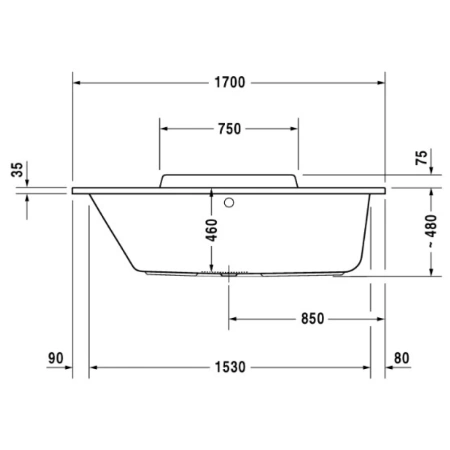 Акриловая ванна 170x75 см L Duravit DuraStyle 700296000000000