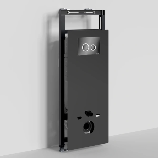 Инсталляция для унитаза WasserKRAFT Salm 27 27TLT.010.ME.BL.PB01 с кнопкой смыва, черный глянец/хром/черный глянец
