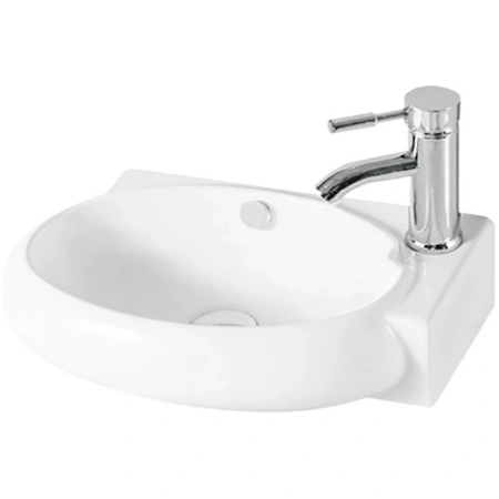 Раковина CeramaLux 9100L 43x29 см L, подвесная, белый