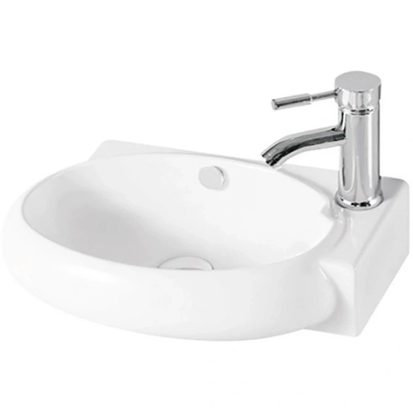 Раковина CeramaLux 9100L 43x29 см L, подвесная, белый