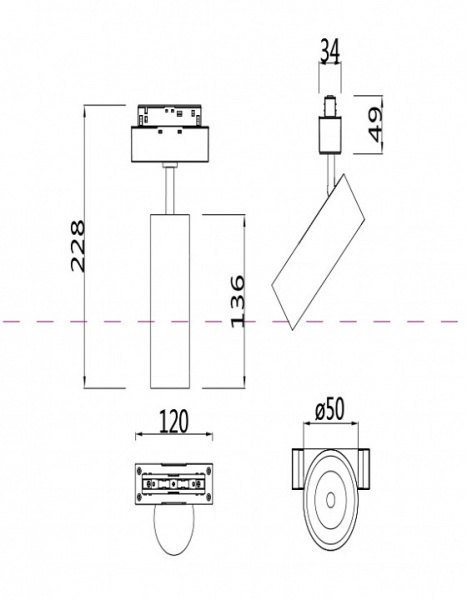 Светильник на штанге Maytoni Technical Фокус TR019-2-10W4K-MG
