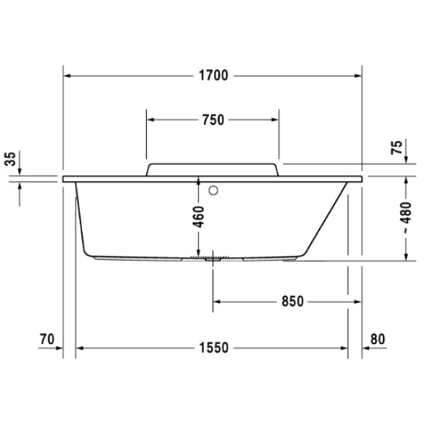 Акриловая ванна 170x70 см R Duravit DuraStyle 700295000000000