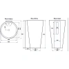 Раковина CeramaLux B134B 50x53 см, напольная, белый