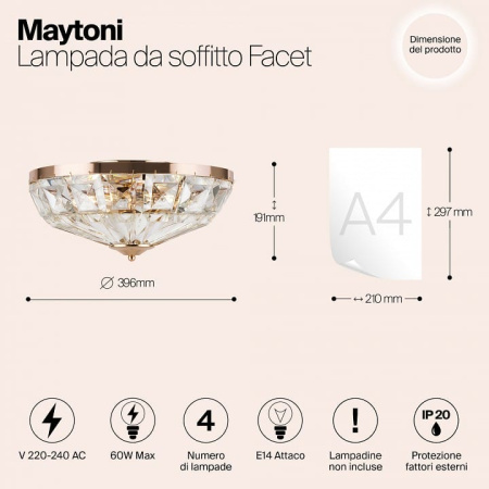 Накладной светильник Maytoni Грань MOD094CL-04G