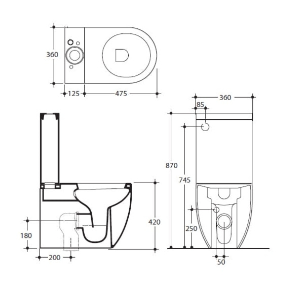 Чаша напольного унитаза KERASAN Flo 3117 bi Р