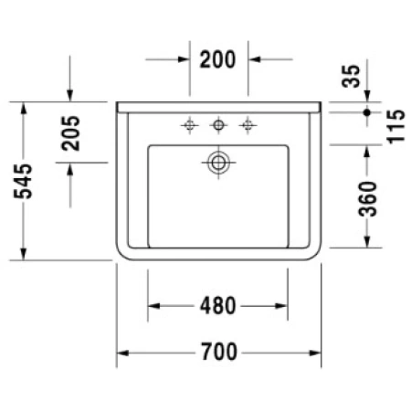 Раковина 70x54,5 см Duravit Starck 3 0309700000