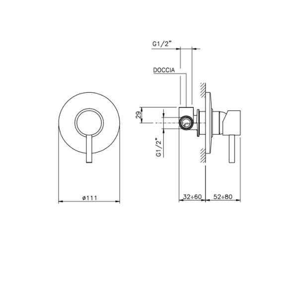 Смеситель для душа Nicolazzi Mac Kinley 05 C3706