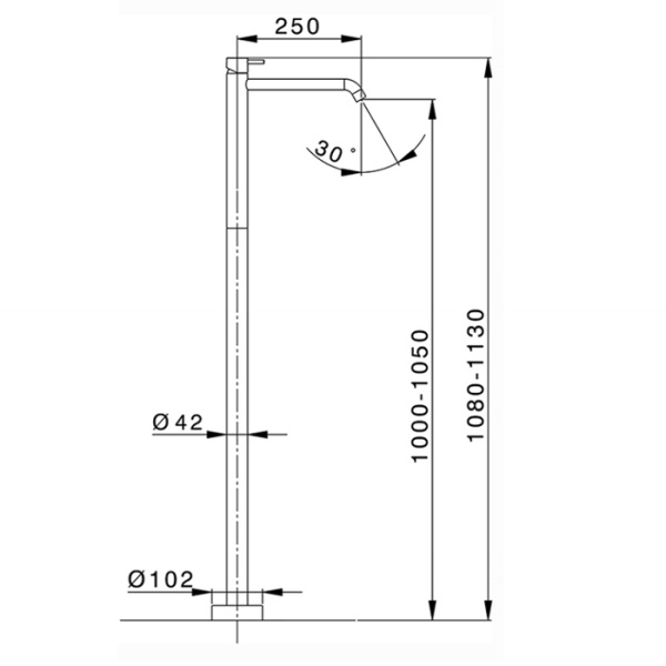 Смеситель для раковины Cisal Less LN01451040 черный матовый