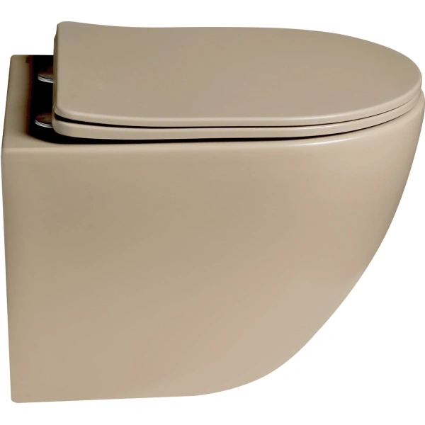 Унитаз подвесной Vincea Globo VT1-14STMC безободковый, торнадо, с сиденьем микролифт, капучино матовый