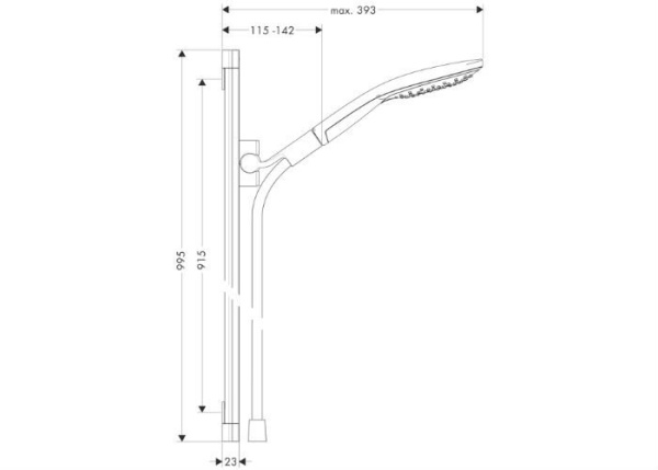 Душевой гарнитур hansgrohe Raindance Select S 150/Raindance Unica'S 0,90 м 26626000