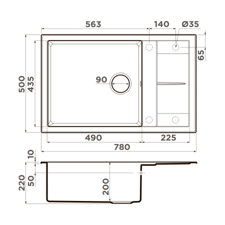 Кухонная мойка Omoikiri Sumi 78A-LB 4997101 графит