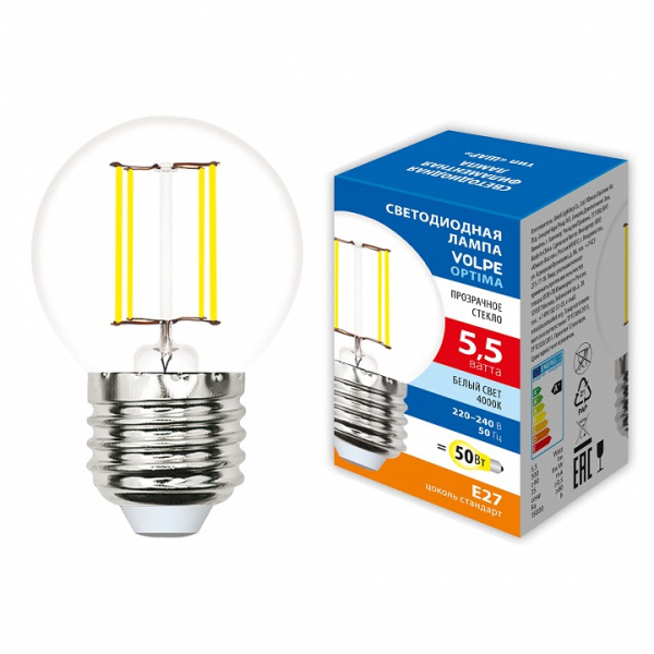 Лампа светодиодная Volpe OPTIMA E27 5.5Вт 4000K UL-00008460