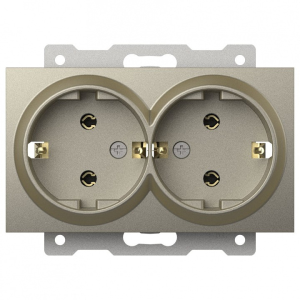 Розетка двойная с заземлением без рамки Elbi Eleсtriс Zena Vega 609-011400-907