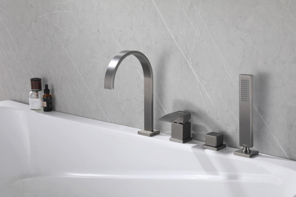 Смеситель на борт ванны Abber Wasserfall AF8613NG никель