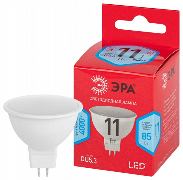 Лампа светодиодная Эра  GU5.3 11Вт 4000K LED MR16-11W-840-GU5.3 R