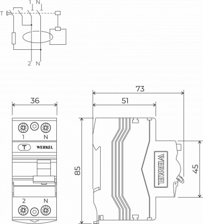 Устройство защитного отключения 1P Werkel W912P404