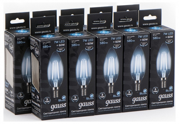 Лампа светодиодная Gauss E14 7Вт 4100K 103801207