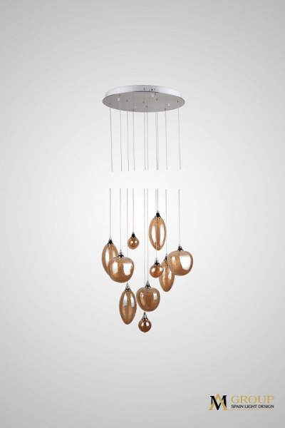 Подвесная люстра AM-Group AM358 AM358-10 AMBER