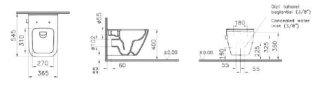 Подвесной унитаз Vitra Integra 7082B003-7209