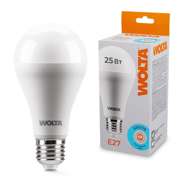 Лампа светодиодная Wolta E27 25Вт 6500K 25W67BL25E27