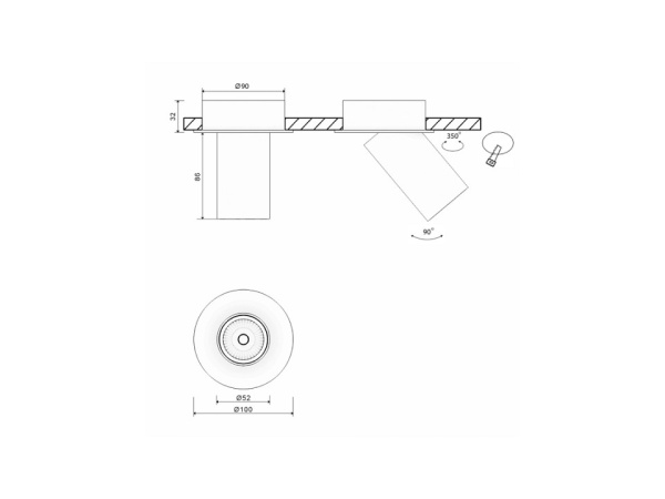 Крепление для встраивания светильника SWG PRO Mini Villy MINI-VL-M7-BL