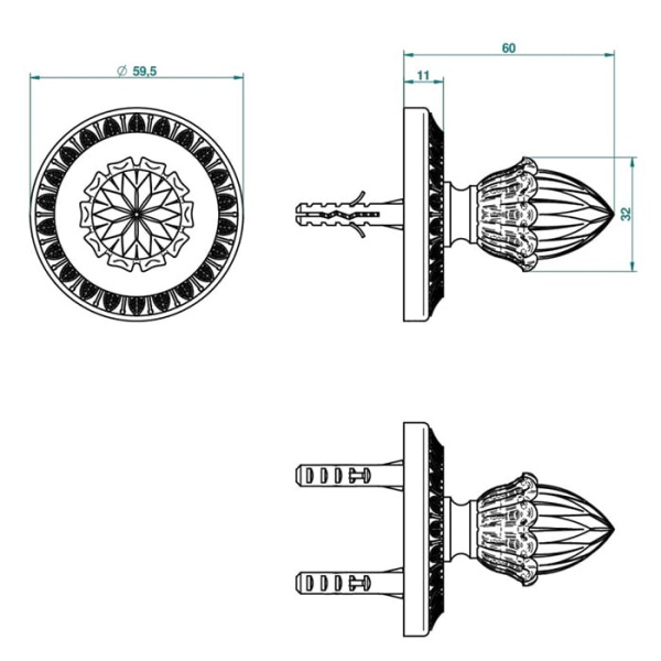 Крючок THG Malmaison metal U93.F31.517 золото
