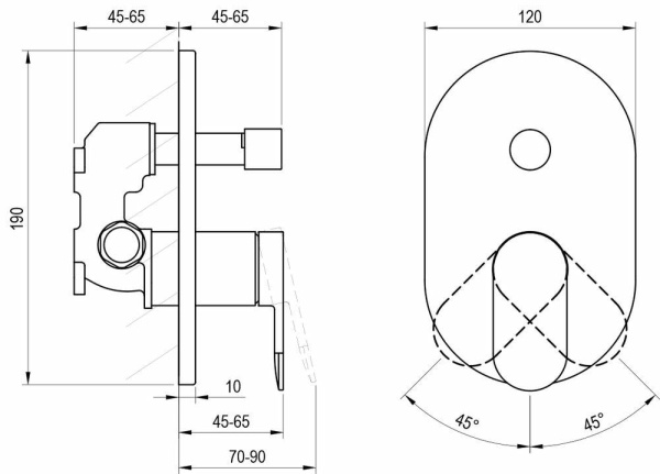 Смеситель для душа Ravak Chrome II CR II 065.20BL.O2 X070466 черный
