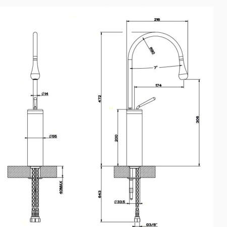 Смеситель для раковины Gessi Goccia 33608#031
