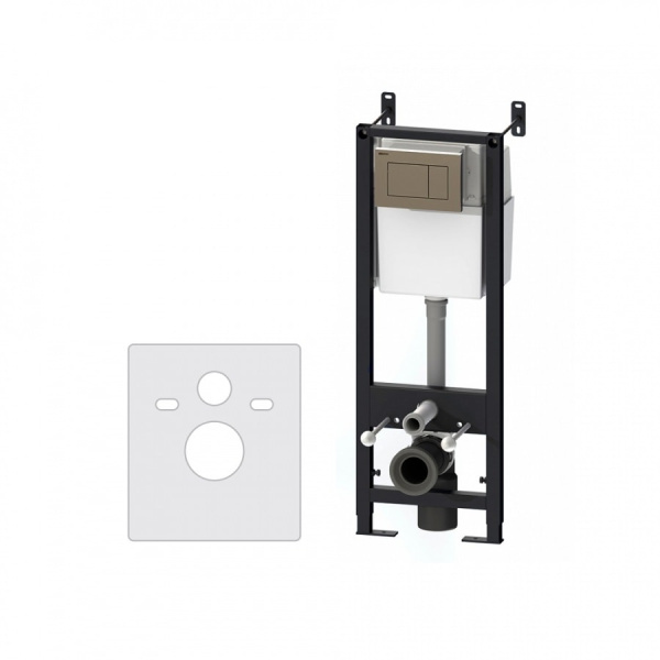 Инсталляция для подвесного унитаза с клавишей Damixa DX00.I011.0151 глянцевый хром