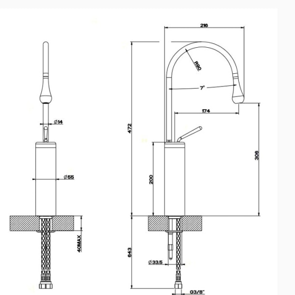 Смеситель для раковины Gessi Goccia 33608#031