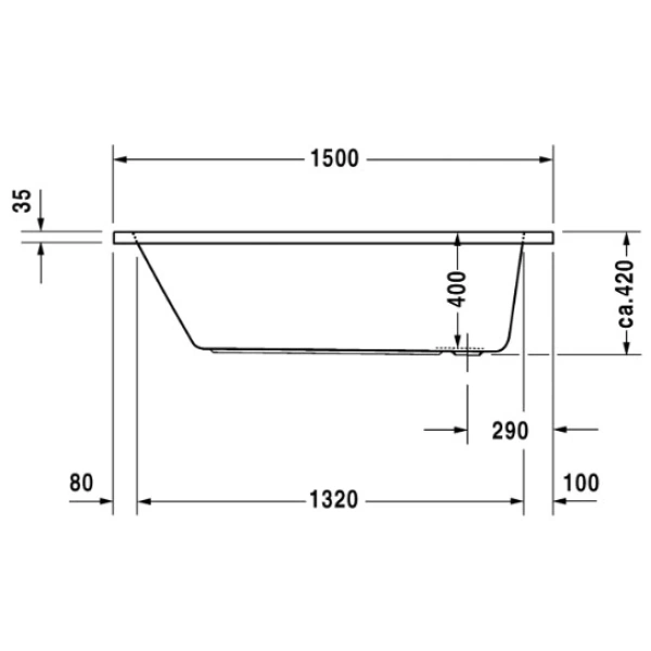 Акриловая ванна 150x75 см Duravit D-Code 700095000000000