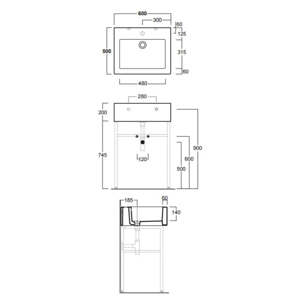 Раковина Simas Frozen 60 FZ10bi*1