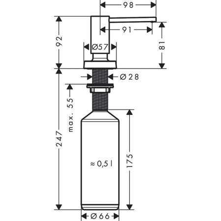 Дозатор жидкого мыла Hansgrohe 40448000