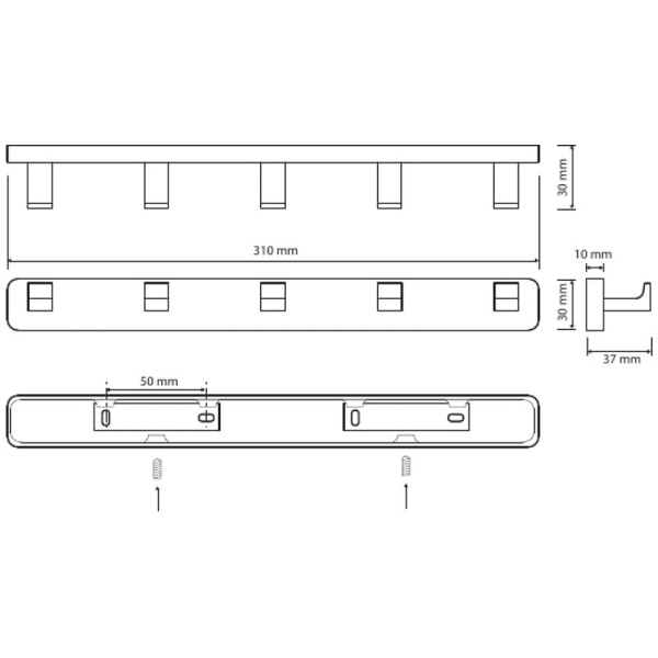 Вешалка Bemeta Via 135006252