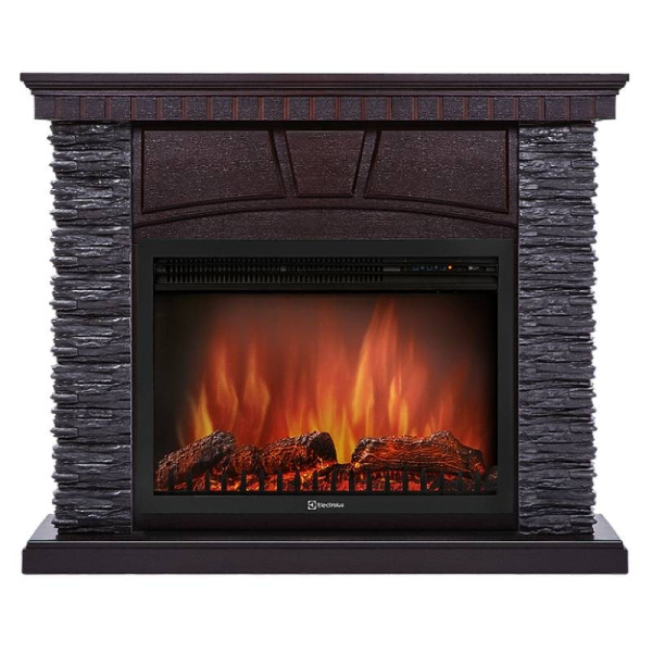 Портал Firelight Porto 30 камень черный шпон венге