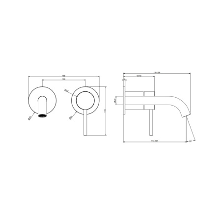 Смеситель для раковины Gessi 316 54083#299 черный матовый