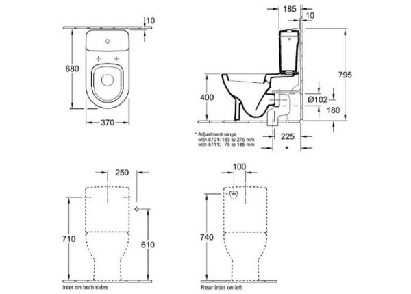 Чаша напольного унитаза Villeroy&Boch Subway 66101001