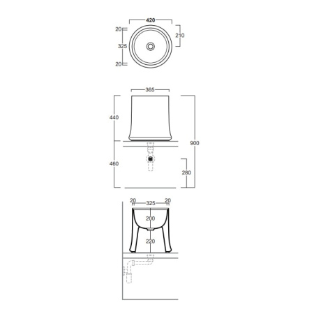Раковина Simas Sharp 42 SH10bi*0