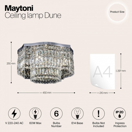 Потолочная люстра Maytoni Дюна DIA005CL-06CH
