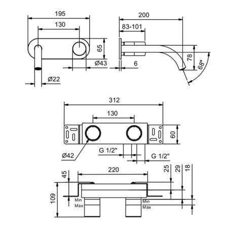 Смеситель для раковины Fantini Nice 65 02 S013SB