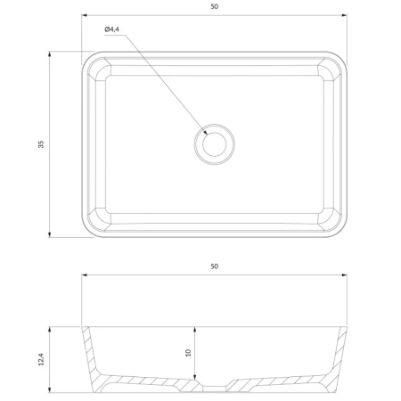 Раковина 50x35 см Omnires Parma PARMAUNBCP
