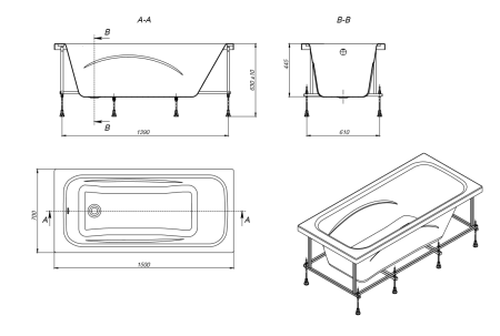 Акриловая ванна Roca Line 150x70 ZRU9302982