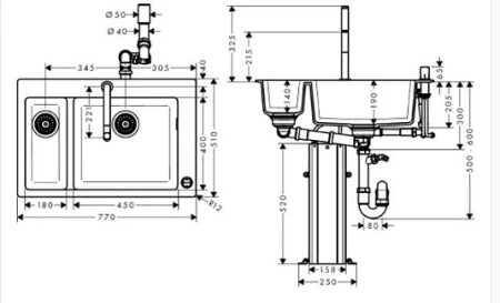 Кухонная комбинация hansgrohe C51-F635-09 43220000 хром