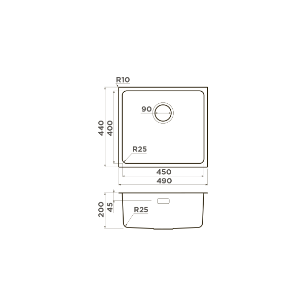 Кухонная мойка Omoikiri Tadzava 49-U/I-GM нержавеющая сталь/вороненая сталь 4993076