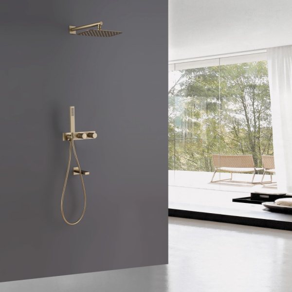 Душевой комплект Abber Rund AF8717G золотое матовое