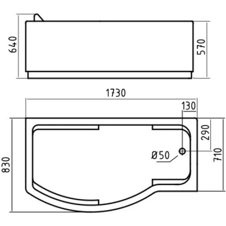 Акриловая гидромассажная ванна 173x83 см R Gemy G9010B R