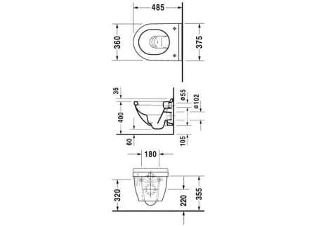 Подвесной унитаз Duravit Starck 3 22270900001-WG