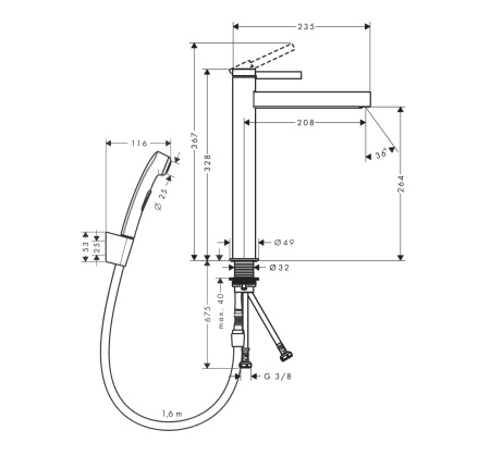 Смеситель для раковины hansgrohe Finoris 76220670