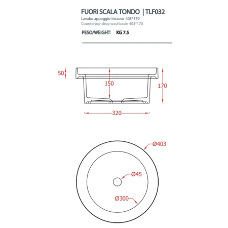 Раковина Artceram Fuori Scala TFL032 01 00